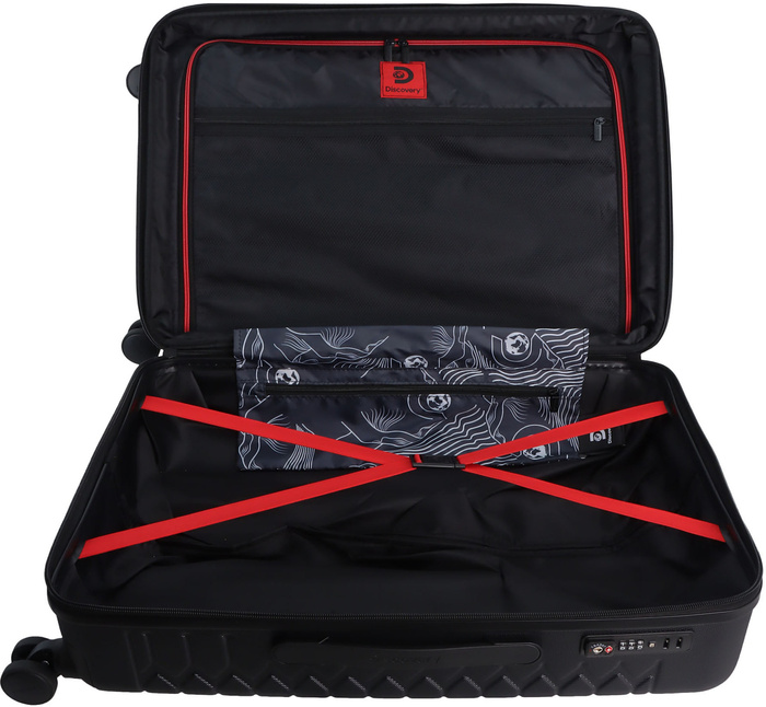 Střední kufr Discovery Reptile 67 cm černý, fotografie 9