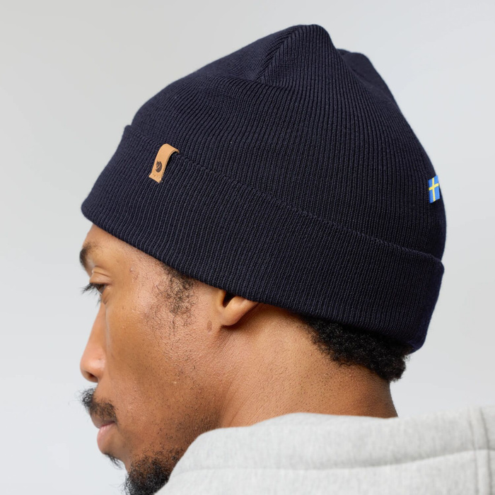 Vlněná čepice Fjallraven Classic Knit Hat - dark navy, fotografie 10