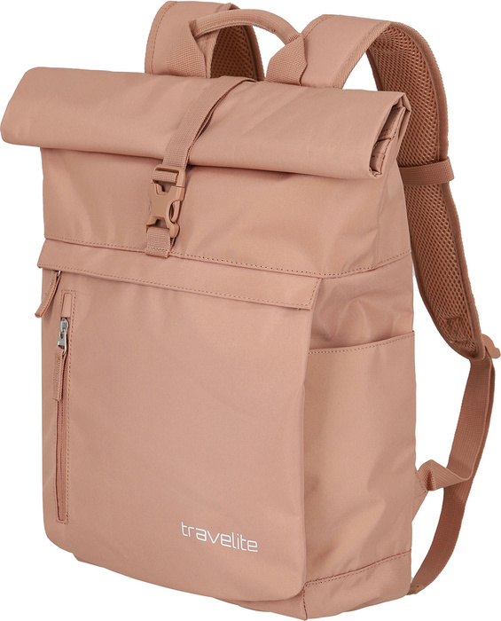 Rolovací batoh Travelite Basics – růžový